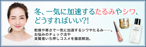 乾燥や寒さで一気に加速するシワやたるみ...。お悩みのチェック法や美賢者いち押しコスメを徹底解説。