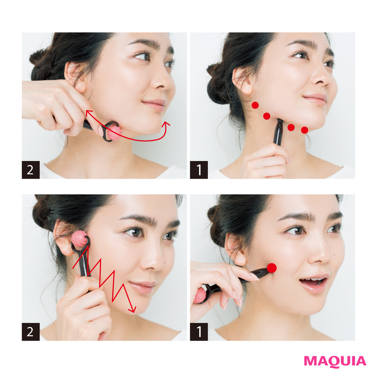 小 顔 ローラー 二 重 あご やり方