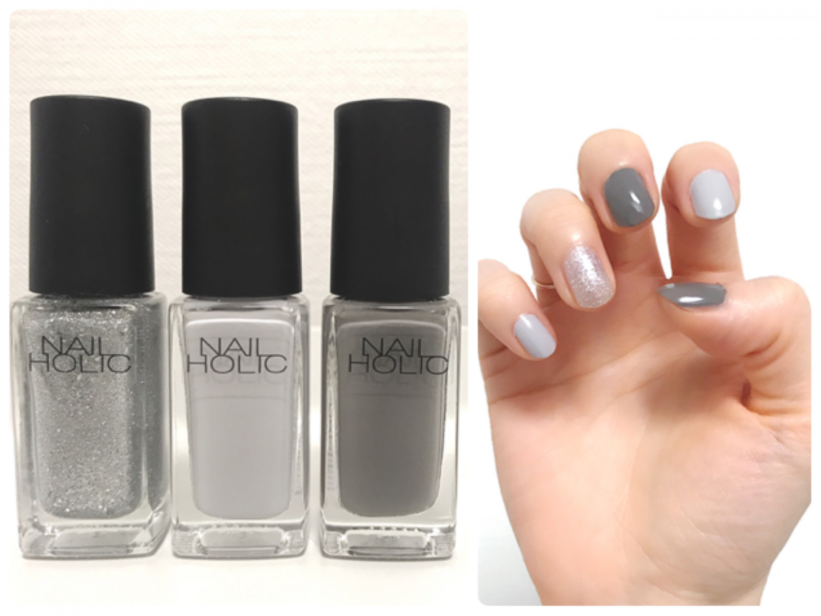プチプラnail Holicで作るグレー系ネイル Happy Plus One ハピプラワン