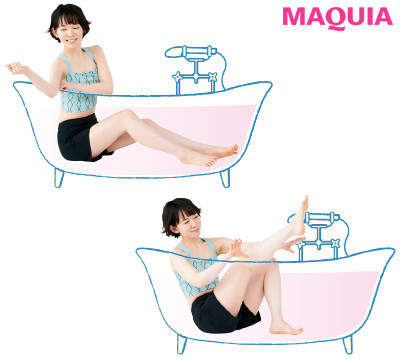 【ダイエットやむくみ解消におすすめのマッサージ 】入浴編：頑張れる日「バスタブのふちや木の棒でマッサージ」_１